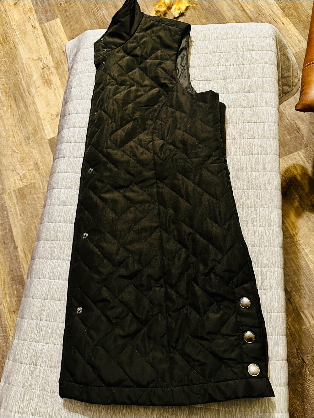 Quilted Black Snap-Button Vest